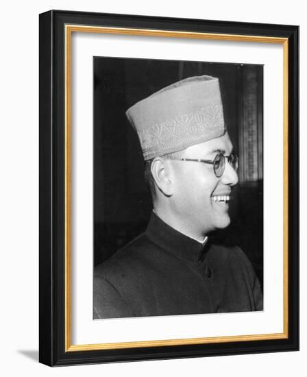 India's Nationalist Leader Subhas Chandra Bose, Who Is Anti-British and Pro-Japanese, During WWII-null-Framed Photographic Print