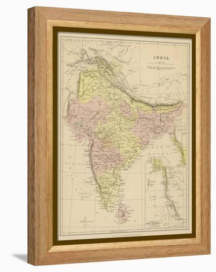 India Showing the Various Presidencies Under British Rule-null-Framed Premier Image Canvas