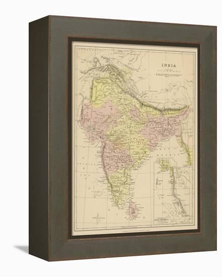 India Showing the Various Presidencies Under British Rule-null-Framed Premier Image Canvas