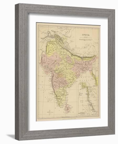 India Showing the Various Presidencies Under British Rule-null-Framed Photographic Print