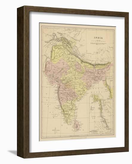 India Showing the Various Presidencies Under British Rule-null-Framed Photographic Print