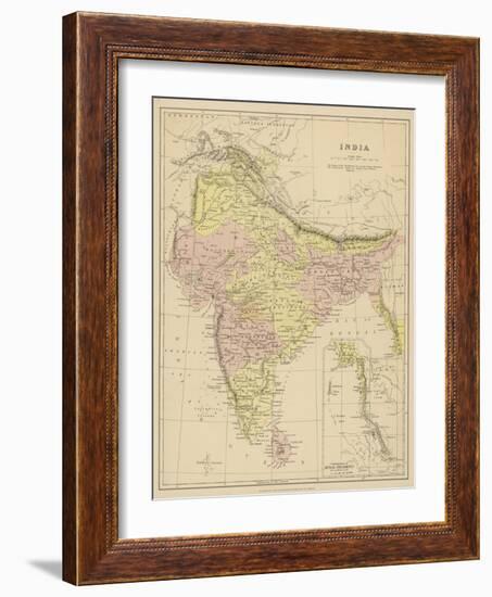 India Showing the Various Presidencies Under British Rule-null-Framed Photographic Print