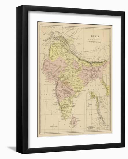 India Showing the Various Presidencies Under British Rule-null-Framed Photographic Print