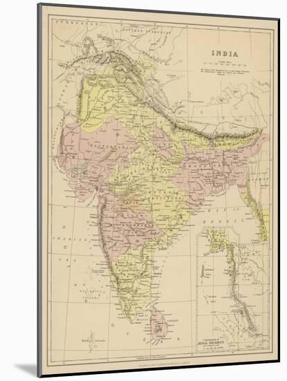 India Showing the Various Presidencies Under British Rule-null-Mounted Photographic Print