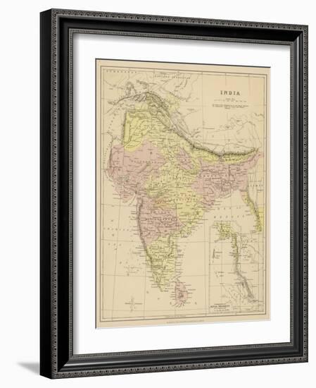 India Showing the Various Presidencies Under British Rule-null-Framed Photographic Print