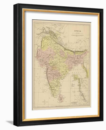 India Showing the Various Presidencies Under British Rule-null-Framed Photographic Print