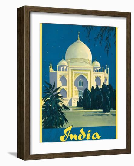 India - Taj Mahal, Agra Uttar Pradesh - Vintage Travel Poster, 1930s-Pacifica Island Art-Framed Art Print