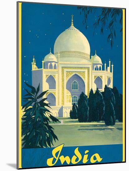 India - Taj Mahal, Agra Uttar Pradesh - Vintage Travel Poster, 1930s-Pacifica Island Art-Mounted Art Print