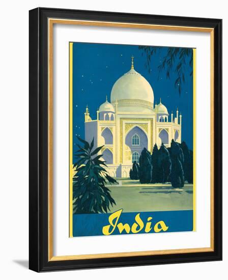 India - Taj Mahal, Agra Uttar Pradesh - Vintage Travel Poster, 1930s-Pacifica Island Art-Framed Art Print