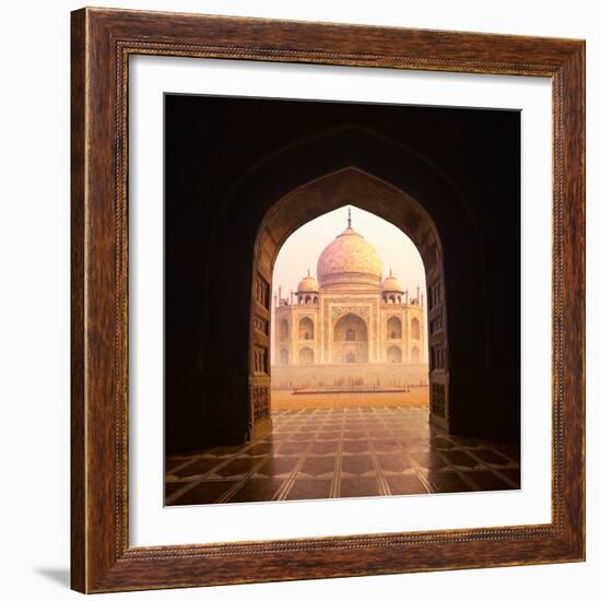 India. Taj Mahal Indian Palace. Islam Architecture. Door to the Mosque-Banana Republic images-Framed Photographic Print