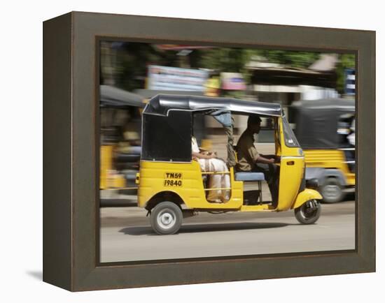 India, Tamil Nadu; Tuk-Tuk (Auto Rickshaw) in Madurai-Will Gray-Framed Premier Image Canvas