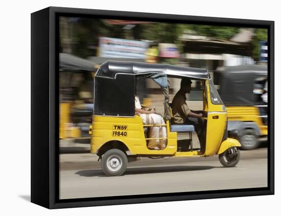 India, Tamil Nadu; Tuk-Tuk (Auto Rickshaw) in Madurai-Will Gray-Framed Premier Image Canvas