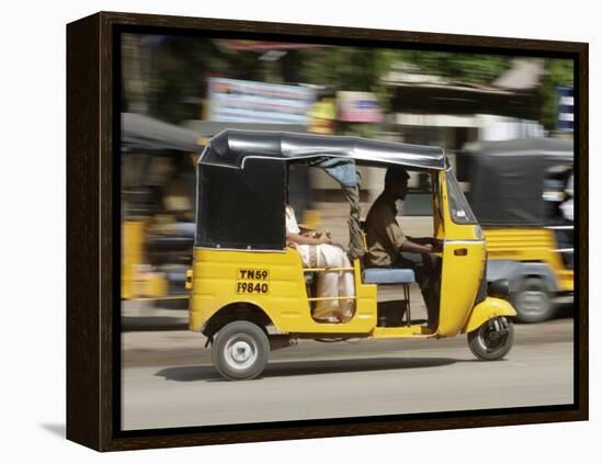 India, Tamil Nadu; Tuk-Tuk (Auto Rickshaw) in Madurai-Will Gray-Framed Premier Image Canvas