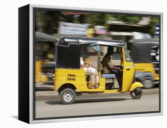 India, Tamil Nadu; Tuk-Tuk (Auto Rickshaw) in Madurai-Will Gray-Framed Premier Image Canvas