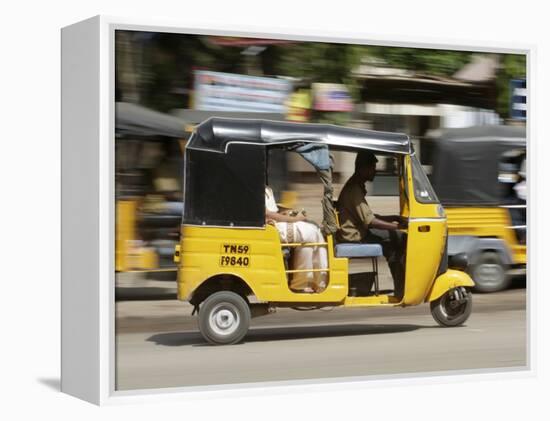 India, Tamil Nadu; Tuk-Tuk (Auto Rickshaw) in Madurai-Will Gray-Framed Premier Image Canvas