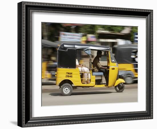 India, Tamil Nadu; Tuk-Tuk (Auto Rickshaw) in Madurai-Will Gray-Framed Photographic Print