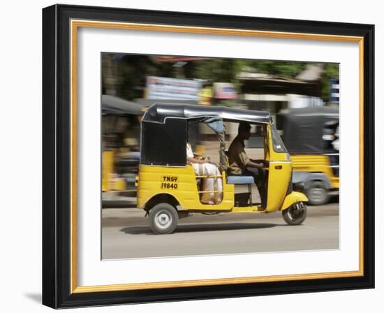 India, Tamil Nadu; Tuk-Tuk (Auto Rickshaw) in Madurai-Will Gray-Framed Photographic Print