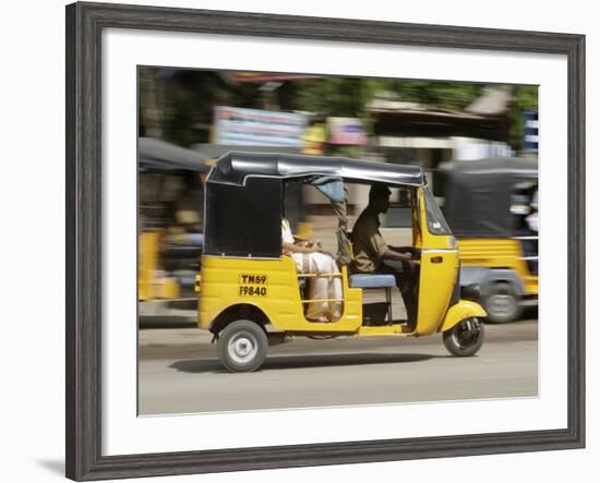 India, Tamil Nadu; Tuk-Tuk (Auto Rickshaw) in Madurai-Will Gray-Framed Photographic Print