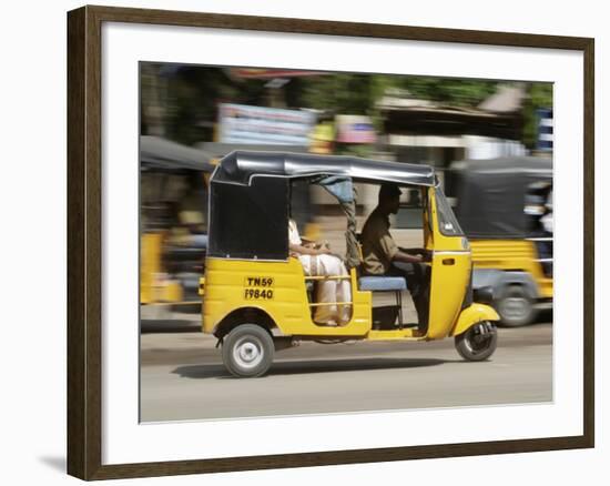 India, Tamil Nadu; Tuk-Tuk (Auto Rickshaw) in Madurai-Will Gray-Framed Photographic Print