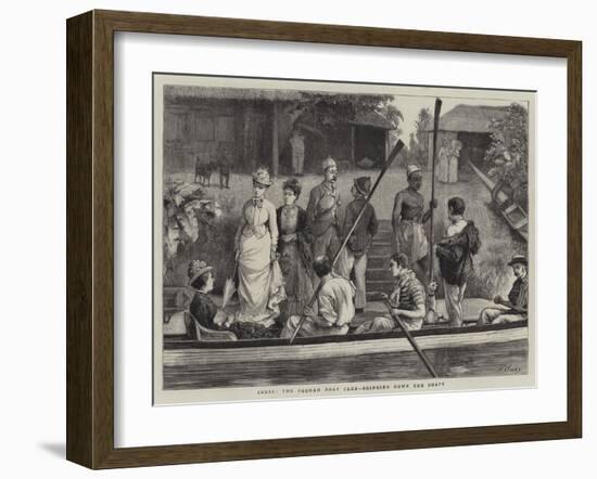 India, the Poonah Boat Club, Bringing Down the Boats-Henry Woods-Framed Giclee Print