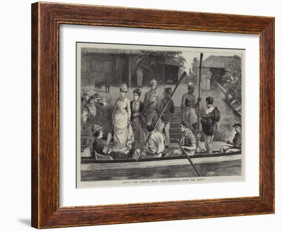 India, the Poonah Boat Club, Bringing Down the Boats-Henry Woods-Framed Giclee Print