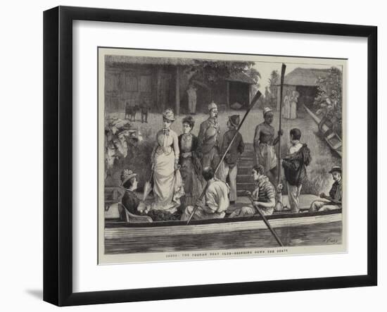 India, the Poonah Boat Club, Bringing Down the Boats-Henry Woods-Framed Giclee Print