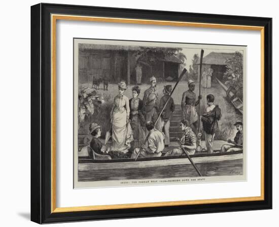 India, the Poonah Boat Club, Bringing Down the Boats-Henry Woods-Framed Giclee Print