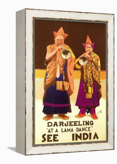 India Travel Poster, Darjeeling-null-Framed Stretched Canvas