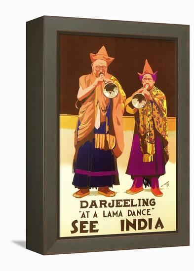 India Travel Poster, Darjeeling-null-Framed Stretched Canvas