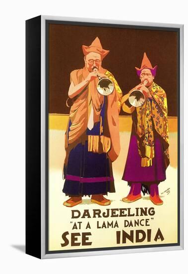 India Travel Poster, Darjeeling-null-Framed Stretched Canvas