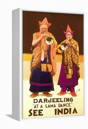 India Travel Poster, Darjeeling-null-Framed Stretched Canvas