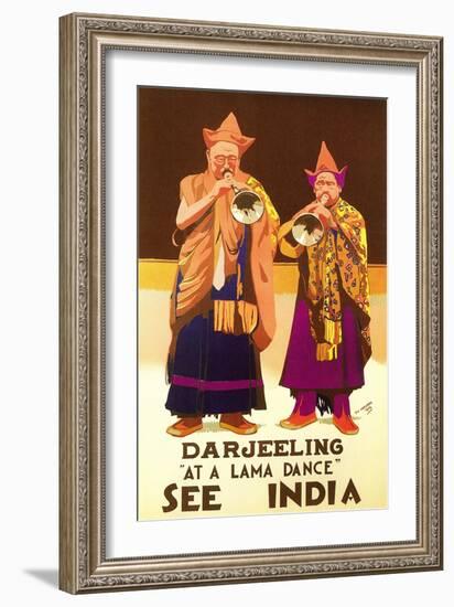India Travel Poster, Darjeeling-null-Framed Art Print
