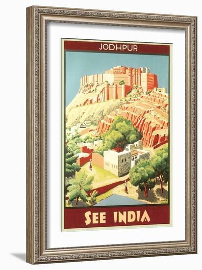 India Travel Poster, Jodhpur-null-Framed Art Print