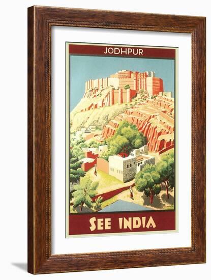 India Travel Poster, Jodhpur-null-Framed Art Print