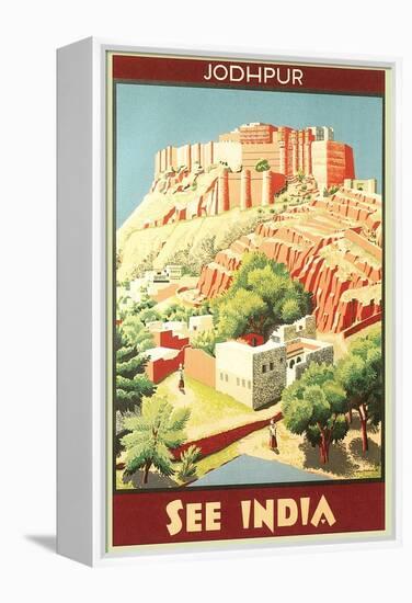 India Travel Poster, Jodhpur-null-Framed Stretched Canvas