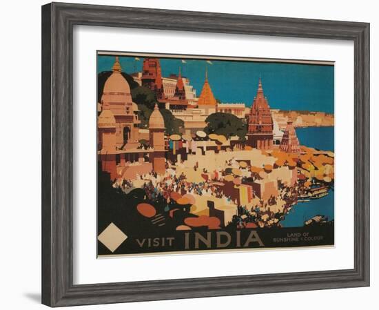 India Travel Poster--Framed Giclee Print