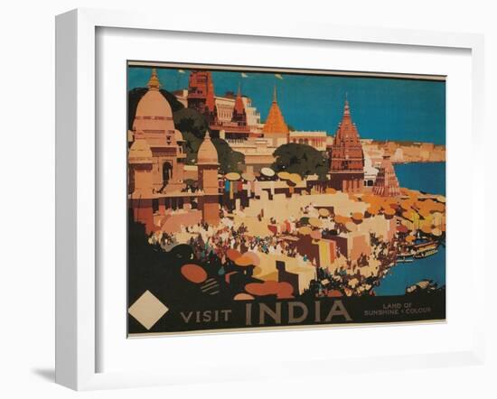 India Travel Poster-null-Framed Giclee Print