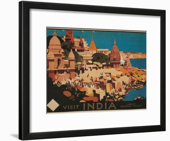 India Travel Poster-null-Framed Giclee Print