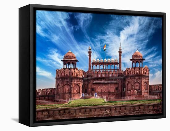 India Travel Tourism Background - \Red Fort (Lal Qila) Delhi - World Heritage Site. Delhi, India-f9photos-Framed Premier Image Canvas