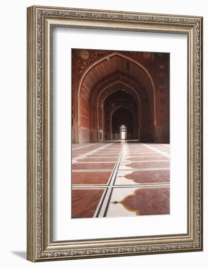 India, Uttar Pradesh, Agra. Archways of the Mosque on the Grounds of the Taj Mahal-Emily Wilson-Framed Photographic Print