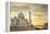 India, Uttar Pradesh. Agra. Taj Mahal tomb and minarets on the Yamuna River at sunset-Alison Jones-Framed Premier Image Canvas