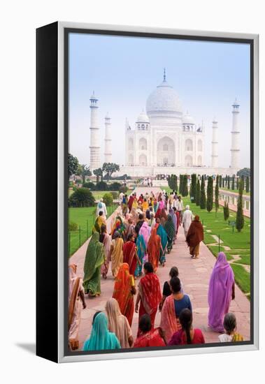 India, Uttar Pradesh, the Taj Mahal, This Mughal Mausoleum Has Become the Tourist Emblem of India-Gavin Hellier-Framed Premier Image Canvas