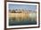 India, Uttar Pradesh. Varanasi on the Ganges River, view from river boat of Shitlo Ghat and Lal Gha-Alison Jones-Framed Photographic Print