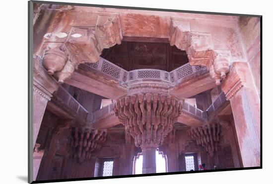 India, Utter Pradesh. Agra Fort . Richly Decorated Semi-Circular Red Sandstone Fort-Emily Wilson-Mounted Photographic Print