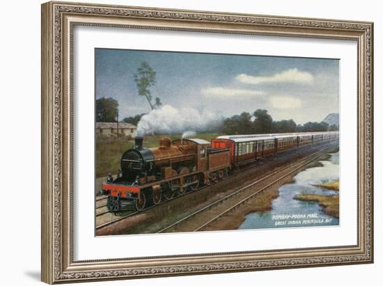 India - View of the Bombay-Poona Mail Train-Lantern Press-Framed Art Print