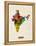 India Watercolor Map-Michael Tompsett-Framed Stretched Canvas