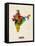 India Watercolor Map-Michael Tompsett-Framed Stretched Canvas