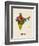 India Watercolor Map-Michael Tompsett-Framed Art Print