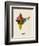 India Watercolor Map-Michael Tompsett-Framed Art Print