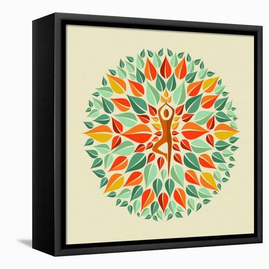 India - Yoga Mandala-cienpies-Framed Stretched Canvas